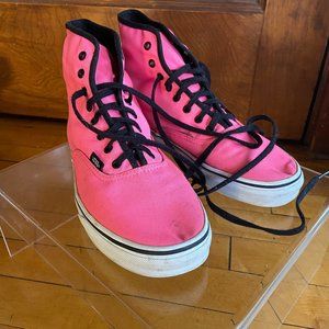 Neon Pink High Top Vans